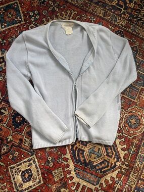 Light Blue Women's Zip-Front Sweater Tunic